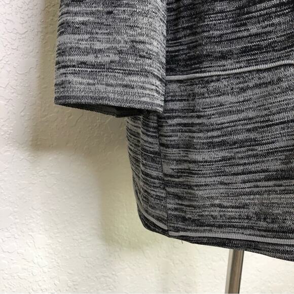 Misook black gray textured striped open hook front knit jacket size Small - Picture 4 of 13